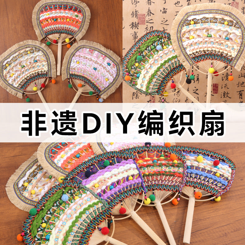 authentic jingdezhen porcelain vase for collectors - Heritage Handmade DIY Kit Fan DIY Round Fan Zhuang Brocade